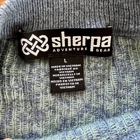 Sherpa Adventure Gear Cotton & Cashmere Crewneck Jacquard Sweater - L - Picture 3 of 6
